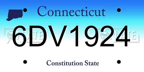 6DV1924 Connecticut License Plate