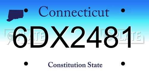 6DX2481 Connecticut License Plate
