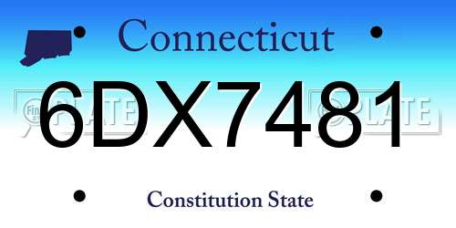 6DX7481 Connecticut License Plate