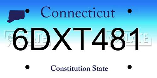 6DXT481 Connecticut License Plate