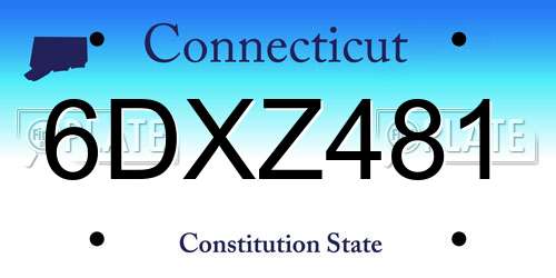 6DXZ481 Connecticut License Plate