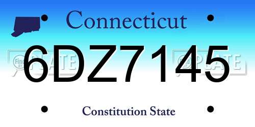 6DZ7145 Connecticut License Plate