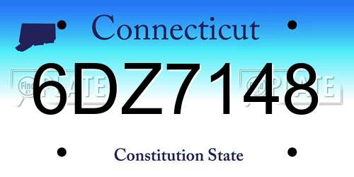 6DZ7148 Connecticut License Plate