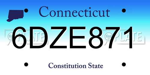 6DZE871 Connecticut License Plate