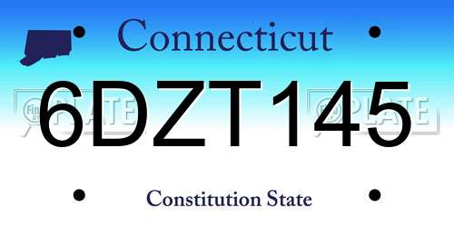 6DZT145 Connecticut License Plate