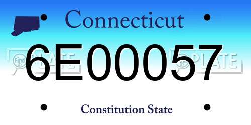 6E00057 Connecticut License Plate