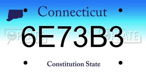 6E73B3 Connecticut License Plate