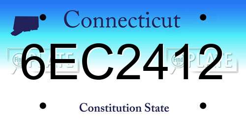 6EC2412 Connecticut License Plate