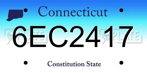 6EC2417 Connecticut License Plate