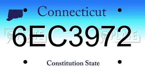 6EC3972 Connecticut License Plate