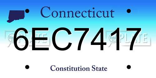 6EC7417 Connecticut License Plate