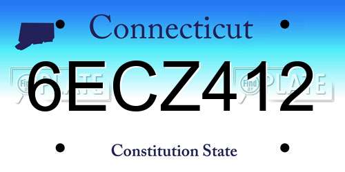 6ECZ412 Connecticut License Plate