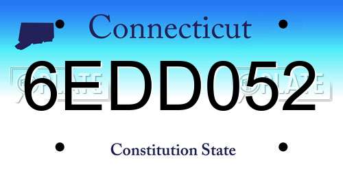 6EDD052 Connecticut License Plate