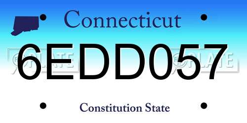 6EDD057 Connecticut License Plate