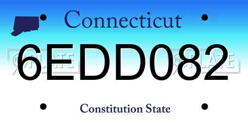 6EDD082 Connecticut License Plate