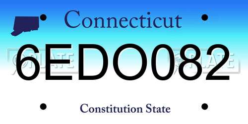 6EDO082 Connecticut License Plate