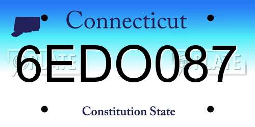 6EDO087 Connecticut License Plate