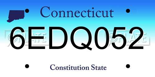 6EDQ052 Connecticut License Plate