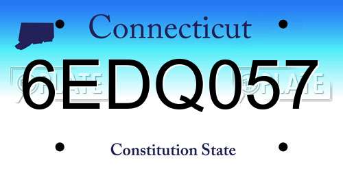6EDQ057 Connecticut License Plate