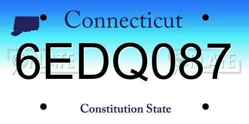 6EDQ087 Connecticut License Plate