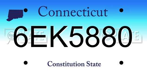 6EK5880 Connecticut License Plate