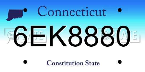 6EK8880 Connecticut License Plate