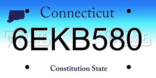 6EKB580 Connecticut License Plate
