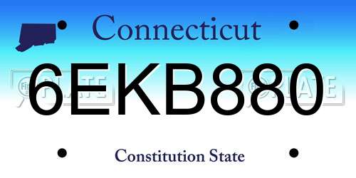 6EKB880 Connecticut License Plate