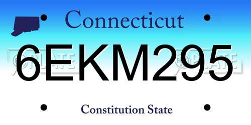 6EKM295 Connecticut License Plate