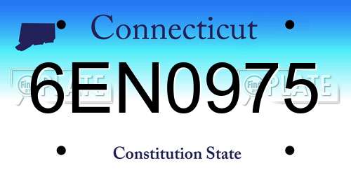 6EN0975 Connecticut License Plate