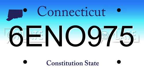 6ENO975 Connecticut License Plate