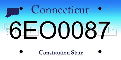 6EO0087 Connecticut License Plate