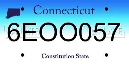 6EOO057 Connecticut License Plate