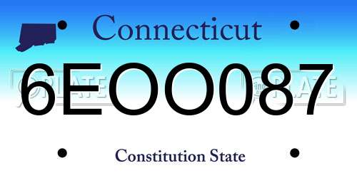 6EOO087 Connecticut License Plate
