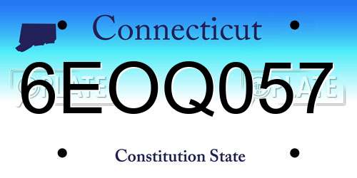 6EOQ057 Connecticut License Plate