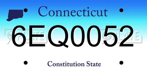 6EQ0052 Connecticut License Plate