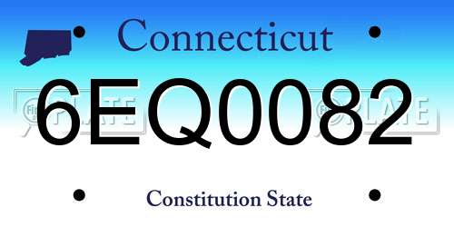 6EQ0082 Connecticut License Plate