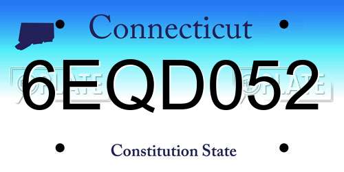 6EQD052 Connecticut License Plate
