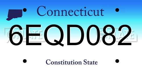 6EQD082 Connecticut License Plate