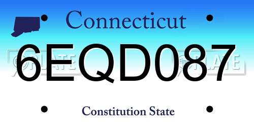 6EQD087 Connecticut License Plate