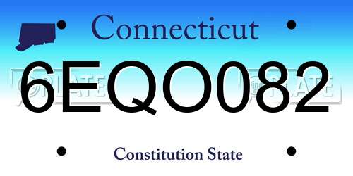 6EQO082 Connecticut License Plate