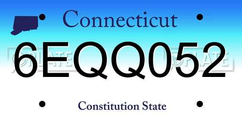 6EQQ052 Connecticut License Plate