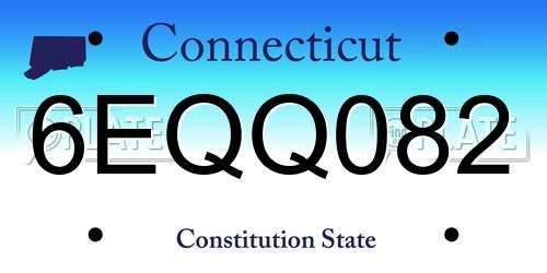 6EQQ082 Connecticut License Plate