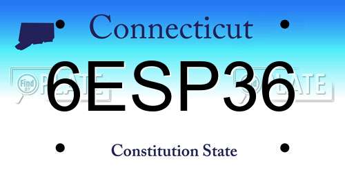 6ESP36 Connecticut License Plate