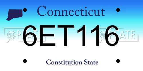 6ET116 Connecticut License Plate
