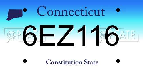 6EZ116 Connecticut License Plate