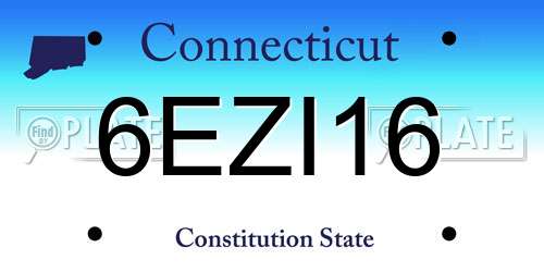 6EZI16 Connecticut License Plate