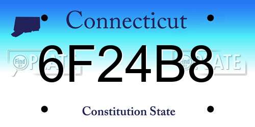 6F24B8 Connecticut License Plate