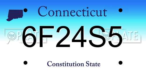6F24S5 Connecticut License Plate