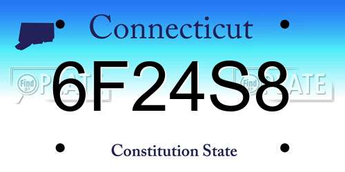 6F24S8 Connecticut License Plate